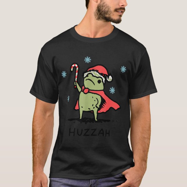 Frog Huzzah Frog Knight Funny Sword Meme Quote Chr T Shirt (Framsida)