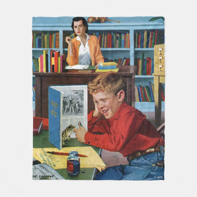 Frog i Bibliotek Fleecefilt (Framsidan)