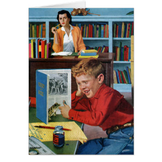 Frog i Bibliotek Hälsningskort