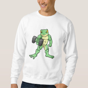 Frog i Bodybuilding med Dumbbell Lång Ärmad Tröja