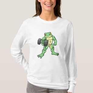 Frog i Bodybuilding med Dumbbell T Shirt