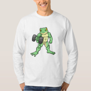 Frog i Bodybuilding med Dumbbell T Shirt