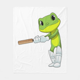 Frog i Cricket med Cricket fladdermus Fleecefilt
