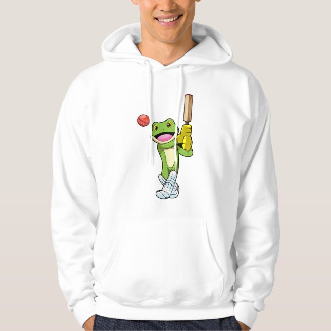 Frog i Cricket med Cricket fladdermus Hoodie (Framsida)