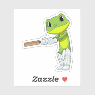 Frog i Cricket med Cricket fladdermus Klistermärken
