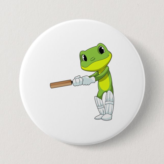 Frog i Cricket med Cricket fladdermus Knapp (Framsida)