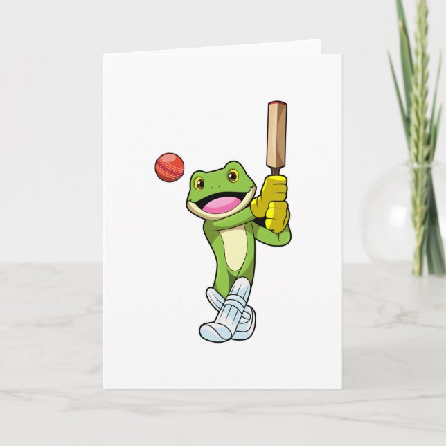Frog i Cricket med Cricket fladdermus Kort (Framsida)