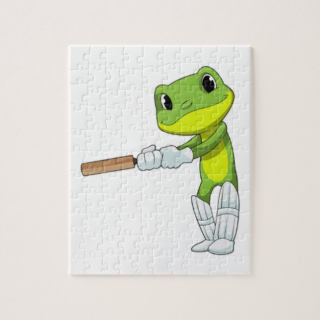 Frog i Cricket med Cricket fladdermus Pussel (Vertikal)