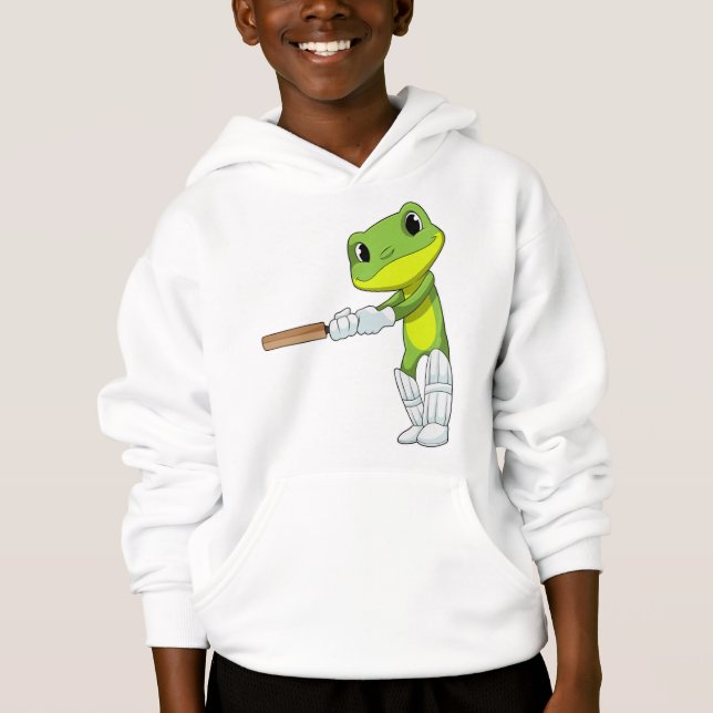 Frog i Cricket med Cricket fladdermus T Shirt (Framsida)