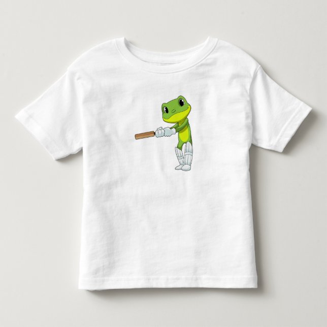 Frog i Cricket med Cricket fladdermus T Shirt (Framsida)