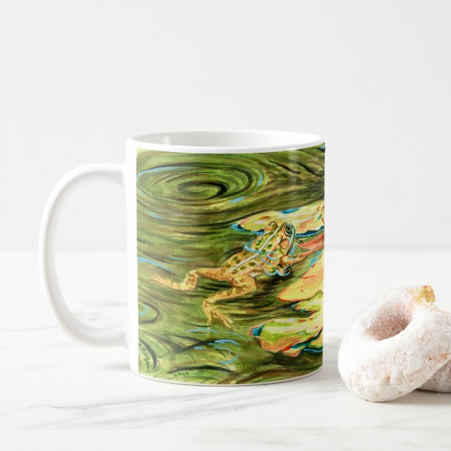 Frog i dammen - kaffemugg (Med munk)