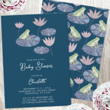 Frog i en Lily Pond Cute Baby Shower