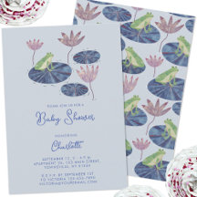 Frog i en Lily Pond Cute Baby Shower