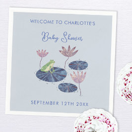 Frog i en Lily Pond Cute Baby Shower Pappersservett
