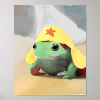 Frog i hatt poster