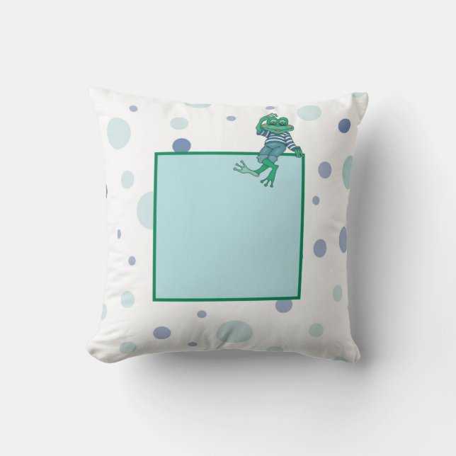 Frog i Jeans, Birthday, Polka dots Kudde (Framsida)