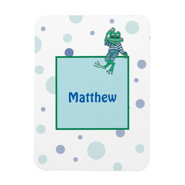 Frog i Jeans, Birthday, Polka dots Magnet (Vertikal)
