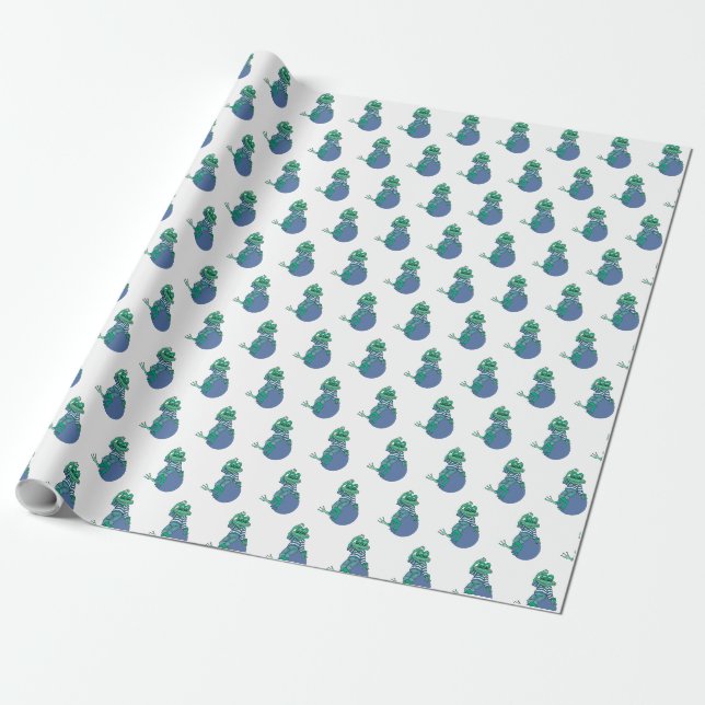 Frog i Jeans, Birthday, Polka dots Presentpapper (Utrullad)