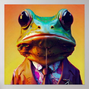 Frog i Kostym Poster