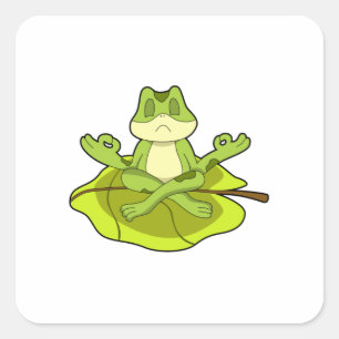 Frog i Meditate Fyrkantigt Klistermärke