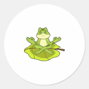 Frog i Meditate Runt Klistermärke