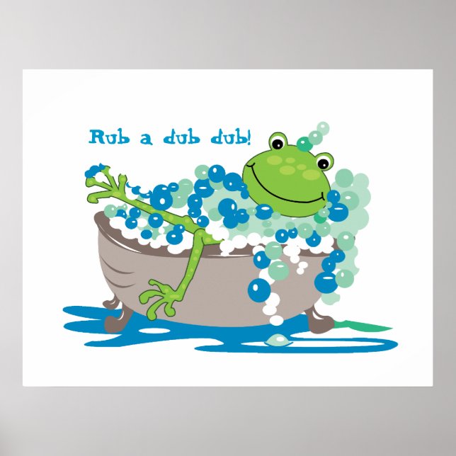 Frog i Tub Kids Bathroom Art från Bathroom Poster (Framsidan)