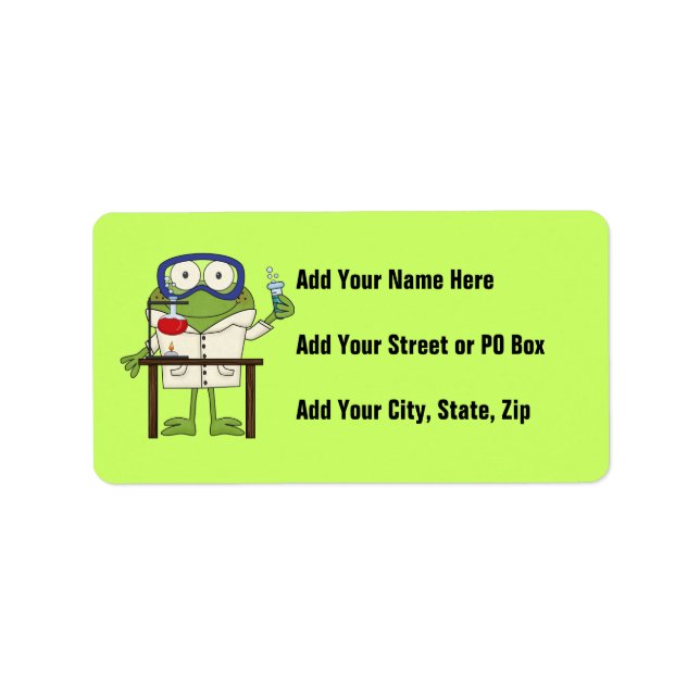 Frog i vetenskapslagret adressetikett (Framsidan)