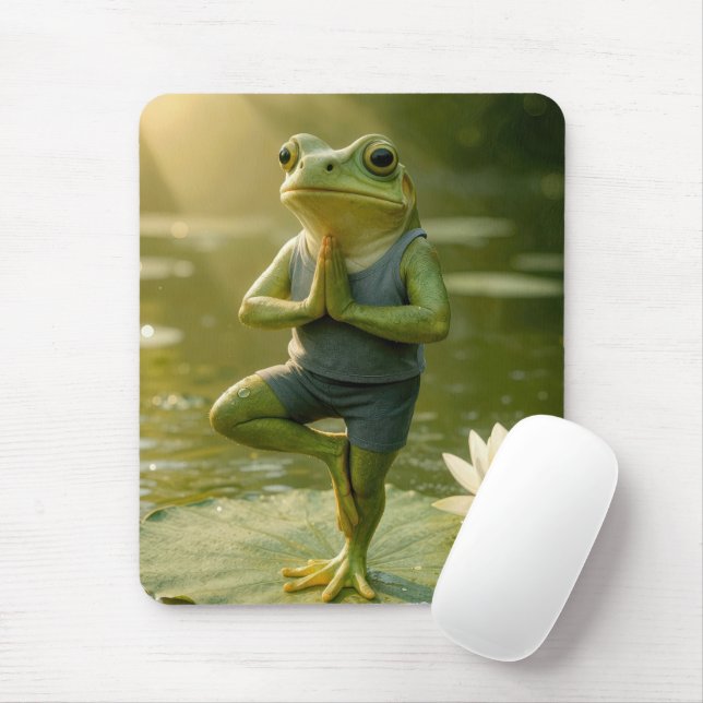 Frog In a Yoga Tree Pose Musmatta (Med mus)