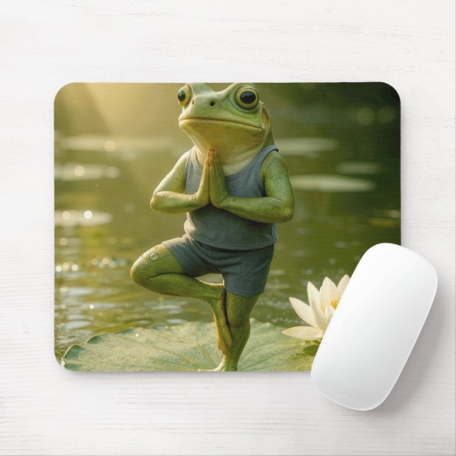 Frog In a Yoga Tree Pose Musmatta (Med mus)