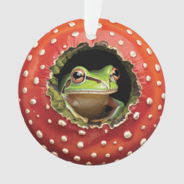 Frog in Toadstool – Cute Woodland Mushroom Art