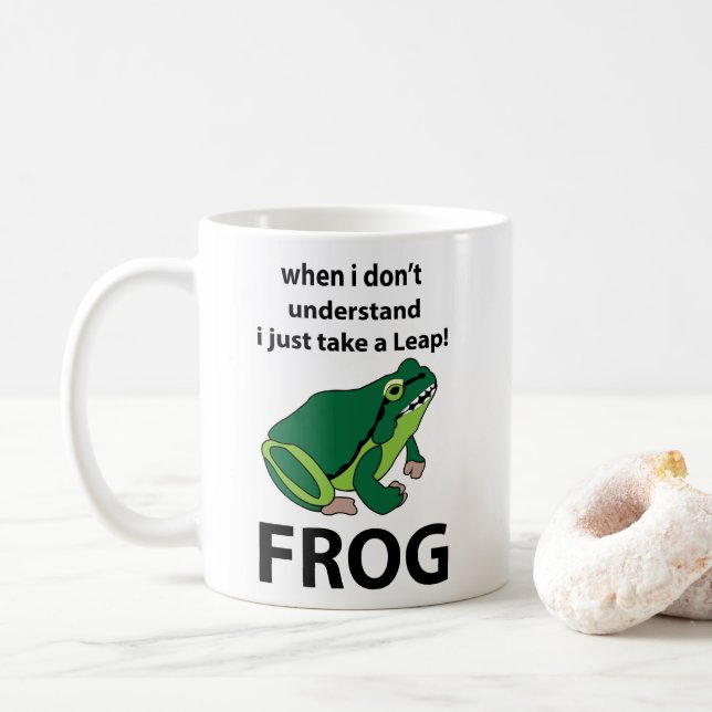 Frog Jag tar bara en lädergroda Kaffemugg (Med munk)