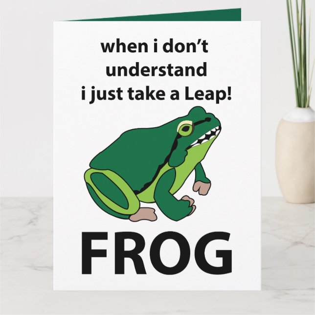 Frog Jag tar bara en lädergroda Kort (Framsida)