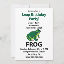 Frog Jag tar bara en läpp från födelsedagen Inbjudningar