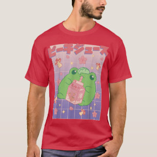 Frog Japansk Kawaii Strawberry Mjölk Japan Mushroo T Shirt