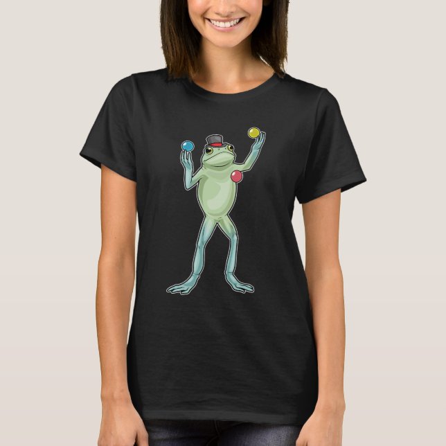 Frog Juggler Juggle T Shirt (Framsida)