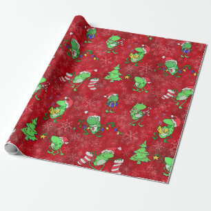 Frog jul - Cute Red Frog Julafton Party Presentpapper