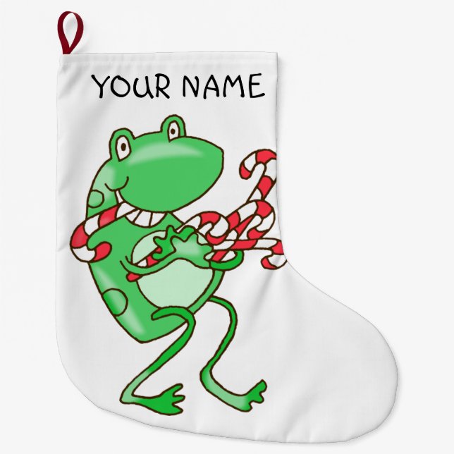 Frog jul - Frog, Candy cane Julafton  Stor Julstrumpa (Framsidan)