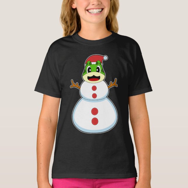 Frog jul Snögubbe T Shirt (Framsida)