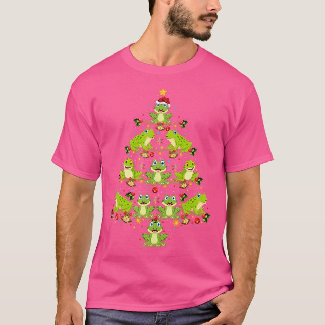 Frog Julgran Funny jul Frog T Shirt (Framsida)