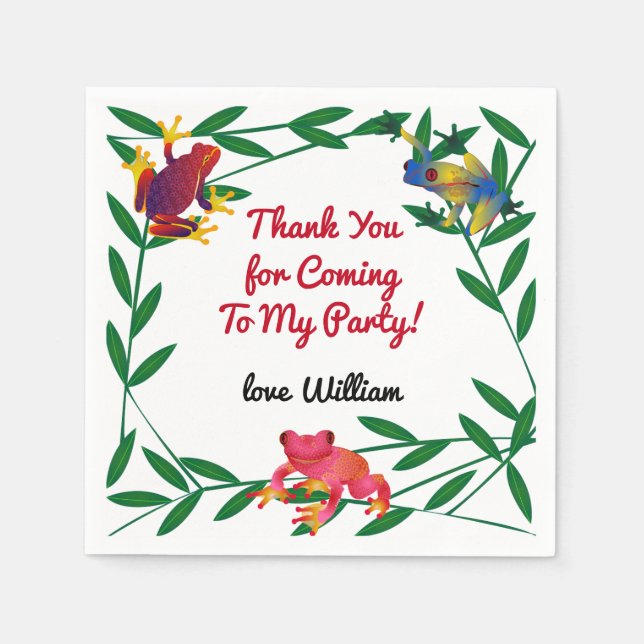 Frog Jungle Zoo Pappersservett (Framsidan)