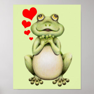 Frog Kärlek Teckning Poster