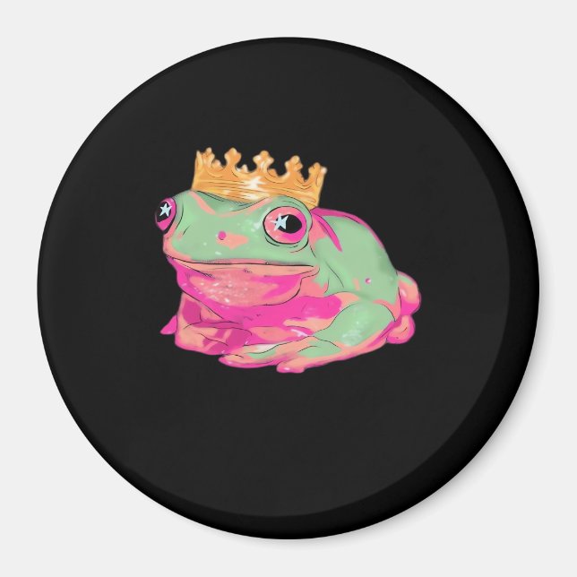 Frog King Funky Meme Classic Style Magnet (Framsidan)