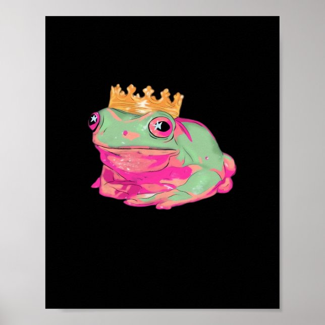 Frog King Funky Meme Classic Style Poster (Framsidan)