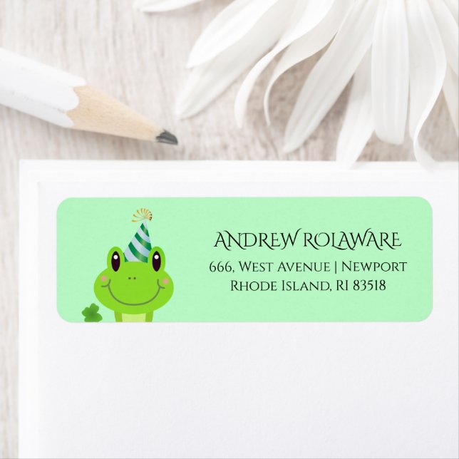 Frog Klöver Returadress Grönt Returadress Etikett (Insitu)