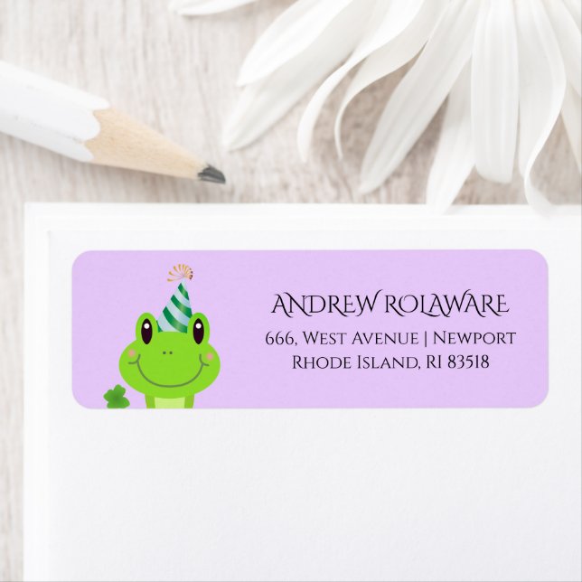 Frog Klöver Returadress Lilac Etikett (Insitu)