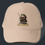 Frog Knight ’Twas the Carbs Keps<br><div class="desc">Whether you're in battle or at brunch,  this Design-inspired frog knight with the line “’Twas the carbs m’lord” is sure to get laughs.</div>
