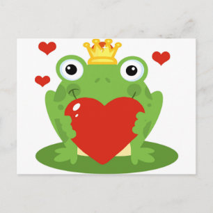 Frog Kung med hjärta Vykort