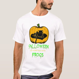 Frog Lily Dynors Halloween Pumpkin Jack o lantern  T Shirt