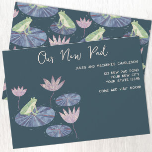 Frog Lily Pad Change of Adress Announcement Meddelande