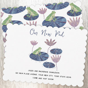 Frog Lily Pad Change of Adress Announcement Meddelande